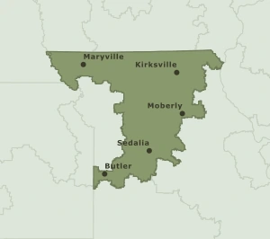 Area Code 660 geographic coverage map