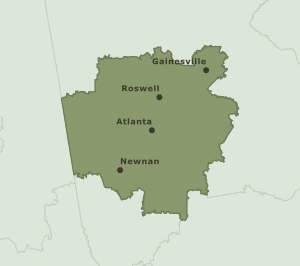 Area Code 678 geographic coverage map