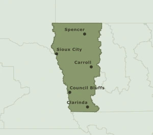 Area Code 712 geographic coverage map