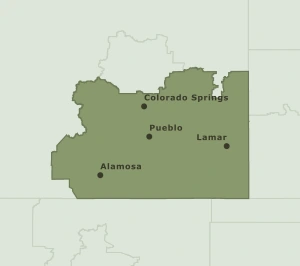 Area Code 719 geographic coverage map