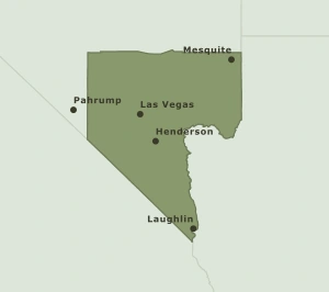 Area Code 725 geographic coverage map