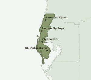 Area Code 727 geographic coverage map