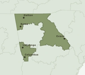 Area Code 762 geographic coverage map