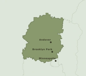 Area Code 763 geographic coverage map