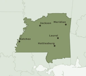 Area Code 769 geographic coverage map