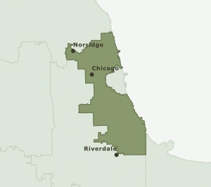 Area Code 773 geographic coverage map