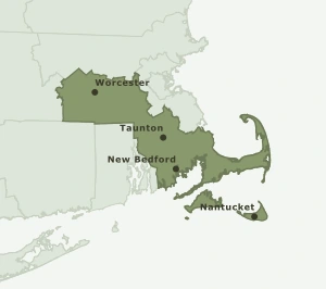 Area Code 774 geographic coverage map