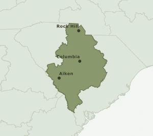 Area Code 803 geographic coverage map