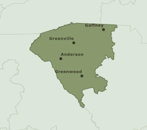 Area Code 821 geographic coverage map