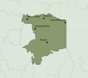 Area Code 903 geographic coverage map