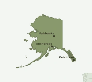 Area Code 907 geographic coverage map