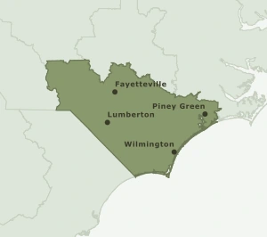 Area Code 910 geographic coverage map