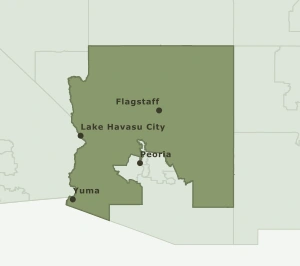 Area Code 928 geographic coverage map