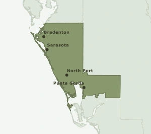 Area Code 941 geographic coverage map