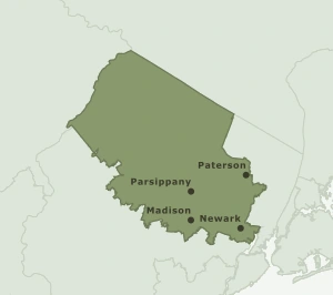 Area Code 973 geographic coverage map