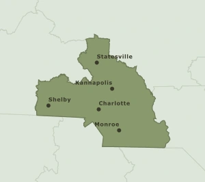 Area Code 980 geographic coverage map