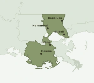 Area Code 985 geographic coverage map