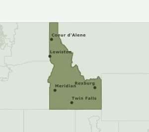 Area Code 986 geographic coverage map